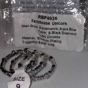 Farmhouse Unicorn Rhodium Plated Rings
